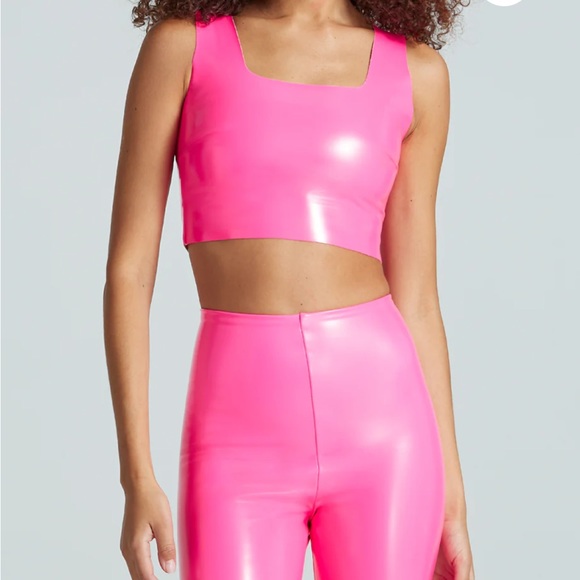 Commando | Tops | Hot Pink Commando Patent Faux Leather Top | Poshmark